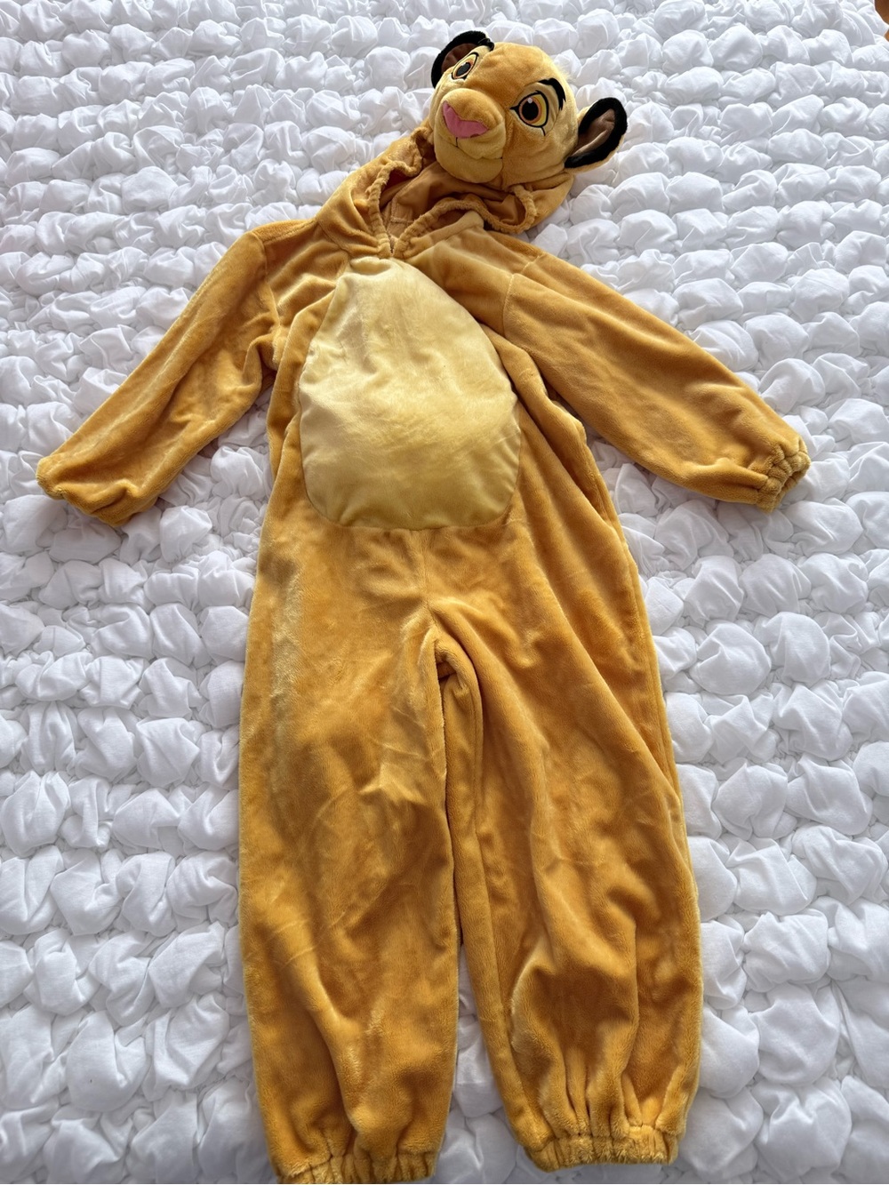 Disney Yellow Simba Plush Hooded Costume Onesie